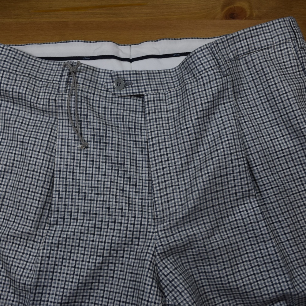 $960 Brioni Montana Blue Grey Silk Linen Pants 38 - Picture 3 of 8